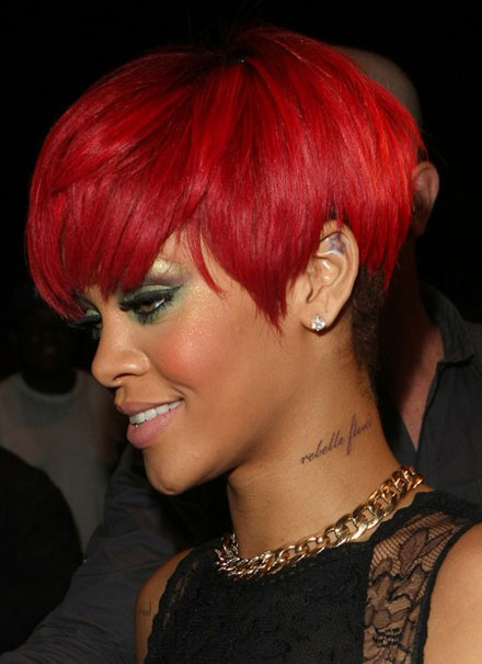 rihanna tattoos neck. rihanna tattoos neck. rihanna