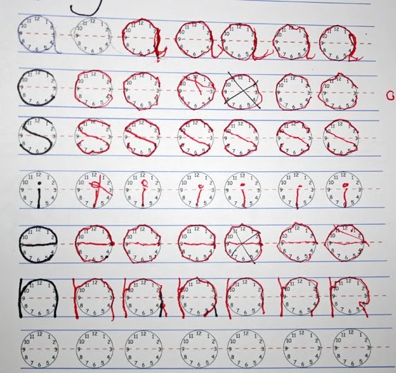 Homeschooling Our way of life Clock Letters Handwriting