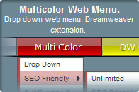 web menu multicolor