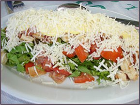 Probably the best Greek salad "fresh and decandant with cheese"