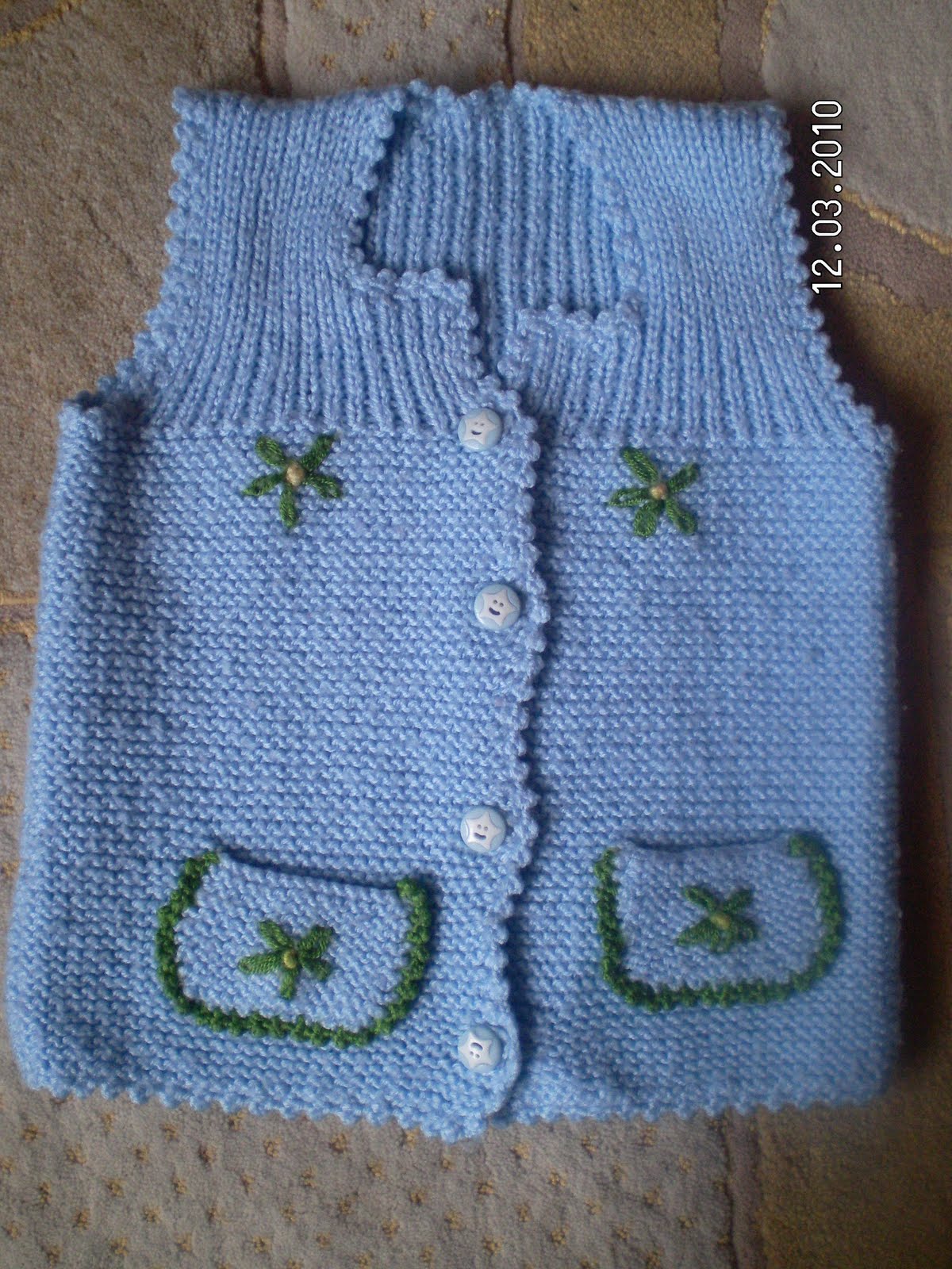 HANIMEFENDİ bebek yeleği, bebek kazağı, bebek süveteri, mavi yelek