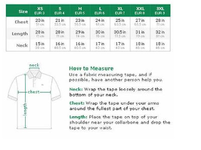 Lacoste Polo Shirt Size Chart Uk