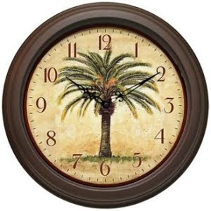palm tree wall clock