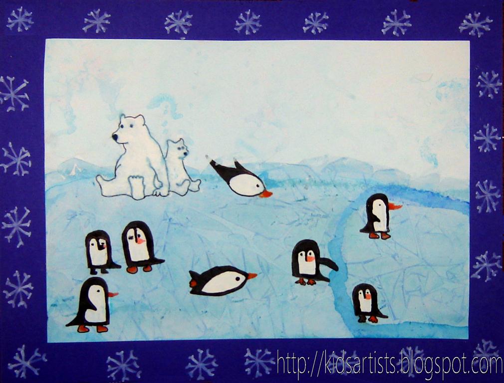 Kids Artists: Penguins and polar bears