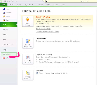 Excel 2010 : Disable Protected View In Microsoft Office 2010