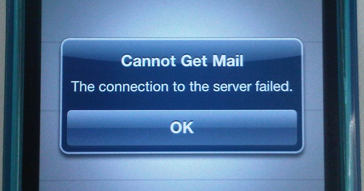 Knowledge Base. iPhone Cannot Get Mail The Connection to server failed