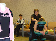MASSAGE THERAPIST SHELLY SMITH OFFERED COMPLIMENTARY NECK AND SHOULDER MASSAGES