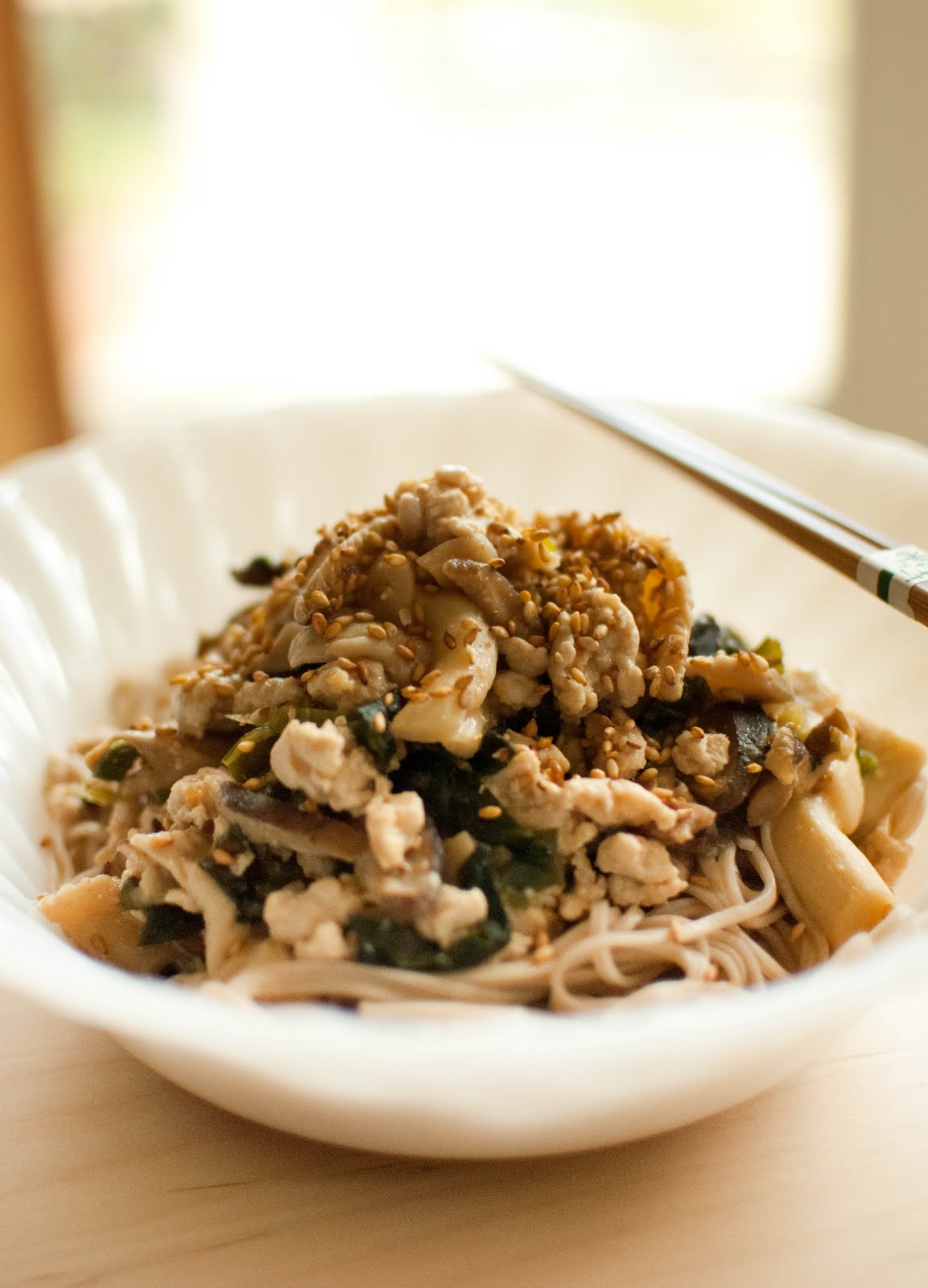 Scandi Home: Chicken, mushroom and miso sauce with soba noodles