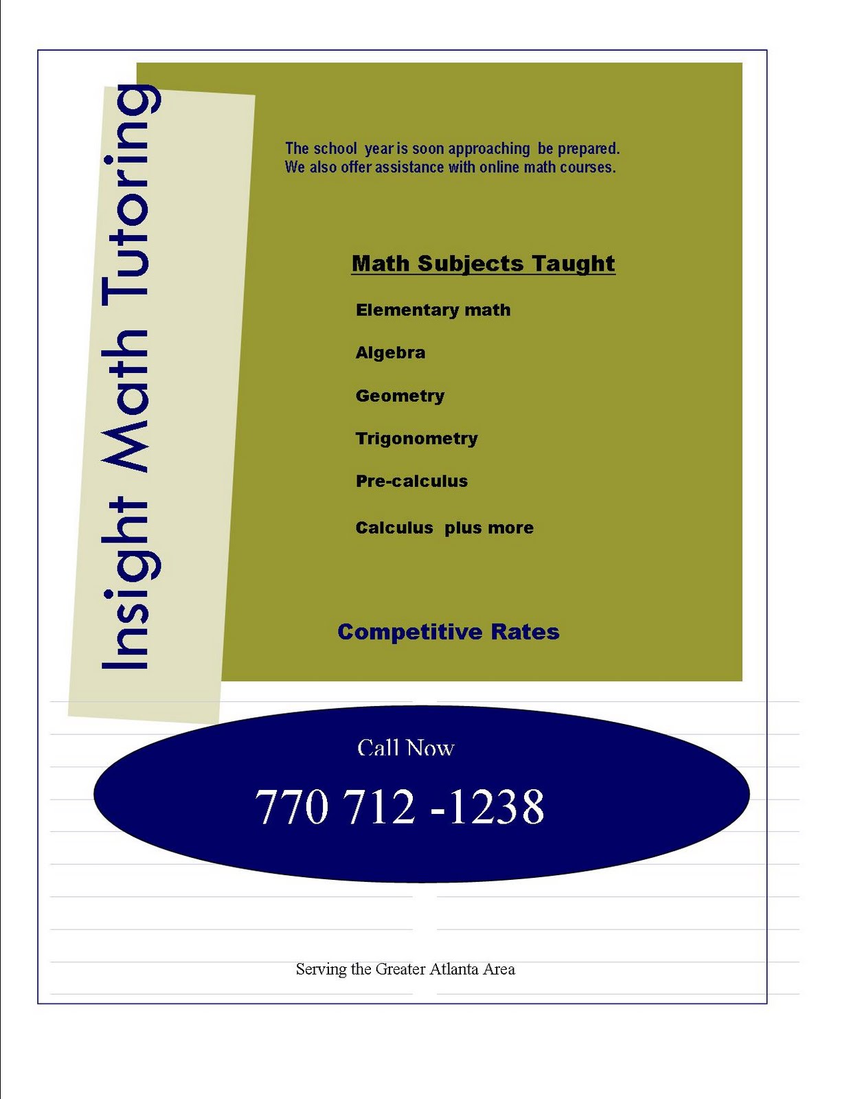 tutor flyer template free