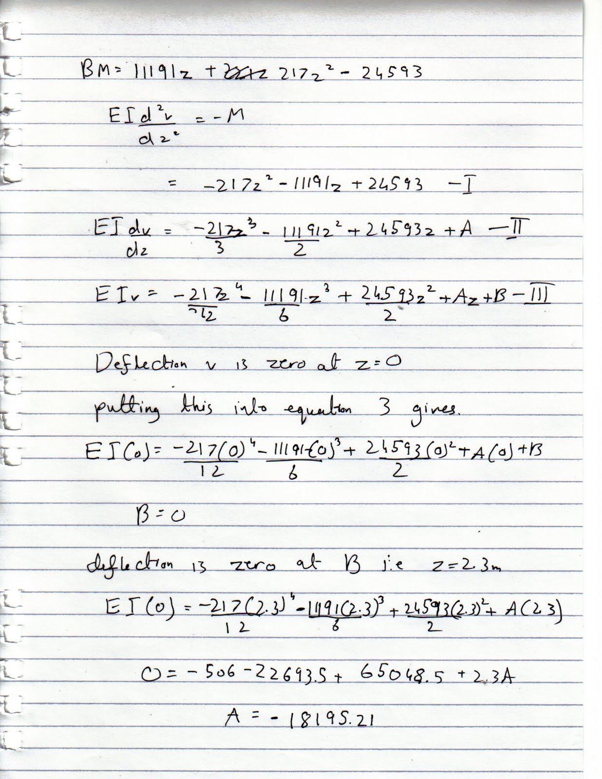 Emergency Crane Deflection Calculations