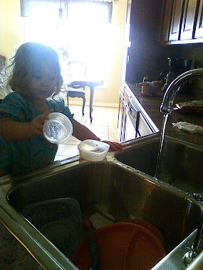 Doin dishes for mom