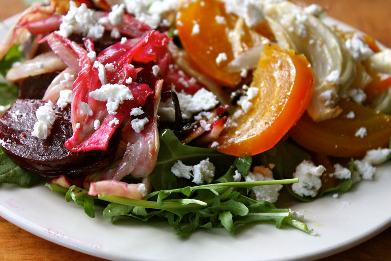 My Own Private Kitchen Beet Salad with Roasted Fennel and Goat Cheese