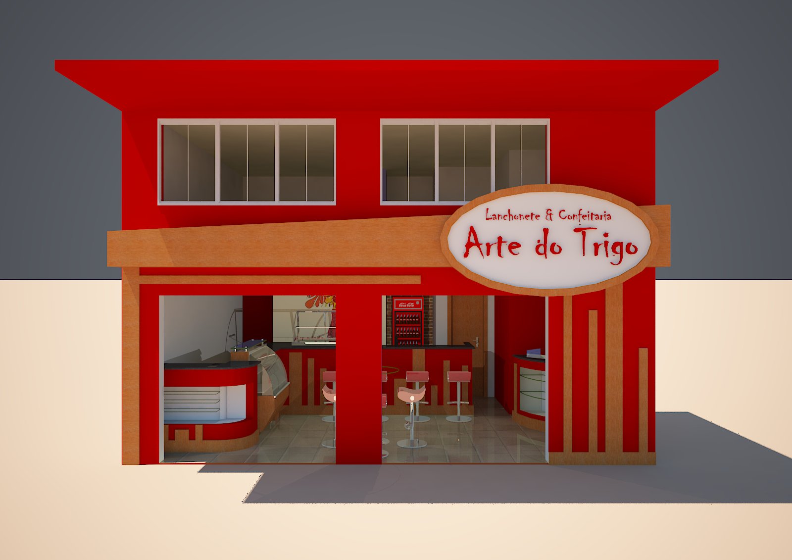 #B30302 us Arquitetura: Lanchonete e Confeitaria Arte do Trigo Teófilo 1600x1131 px Projeto Cozinha Confeitaria #2489 imagens