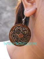 floral wooden earring