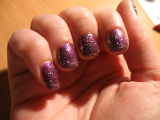 Funky french restored with China Glaze Carnival Lights China Glaze Funky French Coconut Kiss Harmony Carnival Lights Glitter Metallic Nailart nail polish french stickers guidelines purple frost nailswatches pink