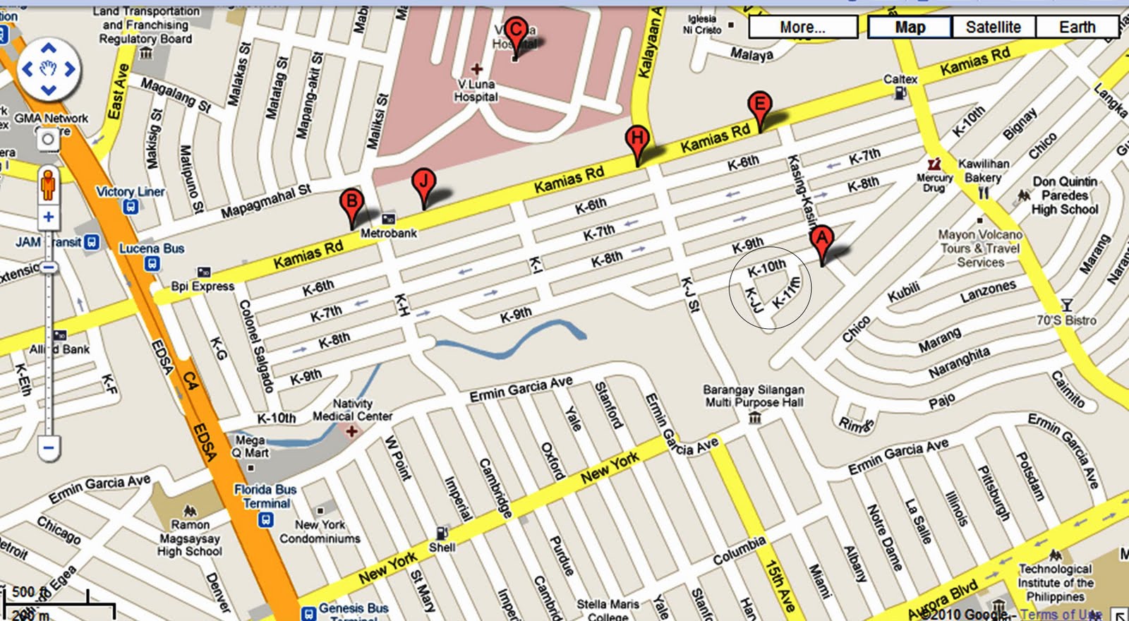 La Vista Subdivision Quezon City Map