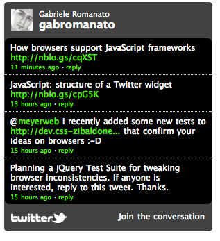Twitter widget with CSS.