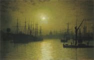 John Atkinson Grimshaw (44) - Anochecer en el Támesis (obra de 1880)