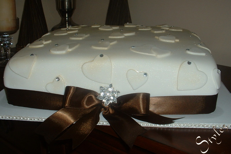 Bling Bling Hearts Wedding Cake Cake 78