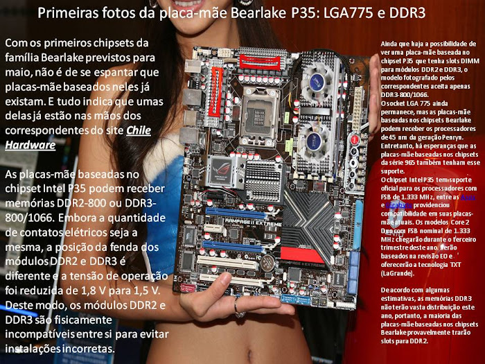 placa-mãe Bearlake P35: LGA775 e DDR3