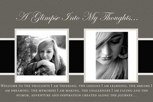 A glimpse into my thoughts...