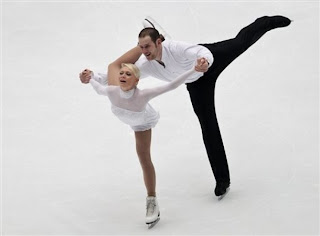 Caitlin Yankowskas and John Coughlin of the United States perform in pairs free skating during the Cup of China figure skating competition in Beijing, Saturday, Nov. 6, 2010. Photo courtesy daylife.com