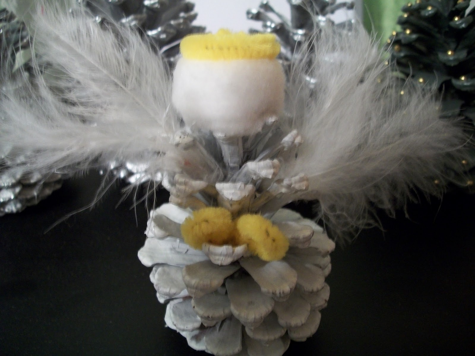 Cats, Kids and Crafts Pine Cone Angel