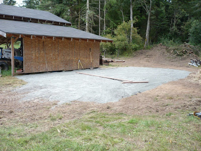 Although the site is pretty level it does sloop a bit from Craig's shed. Although the site is pretty level it does sloop a bit from Craig's shed.