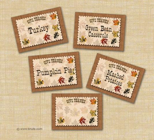 Free Printable Give Thanks Menu Cards for Your Thanksgiving Buffet