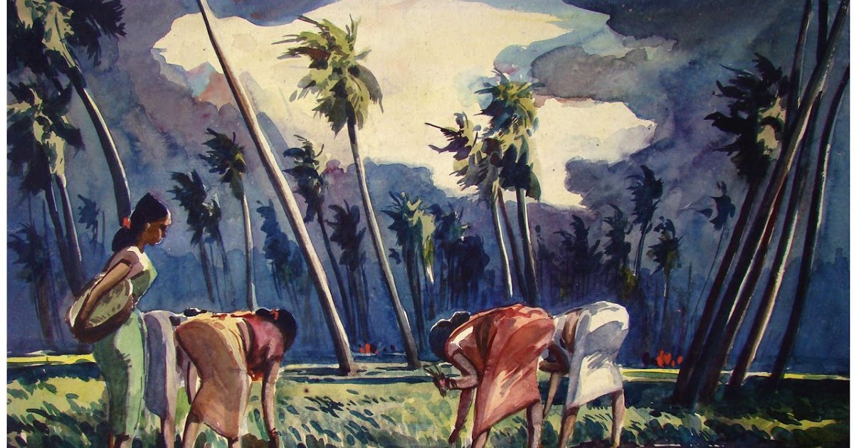 Indian Influences G D Thyagaraj Women Working In The Paddy Fields