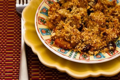 Low Sugar Apple Cranberry Crumble