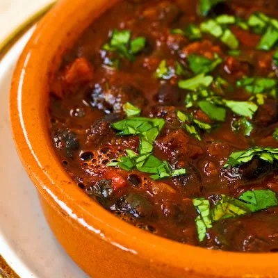 Crockpot Black Bean Chili with Lime and Cilantro, definitely a keeper. Crockpot Black Bean Chili