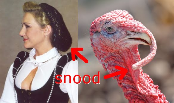 hip turkeys display their snoods in a fashionable way. As do the women