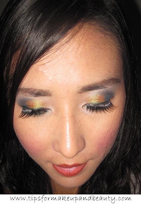 Gorgeous Blue Gold Eye Makeup