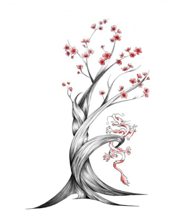 cherry blossom tattoo sleeve. cherry blossom tree tattoo.