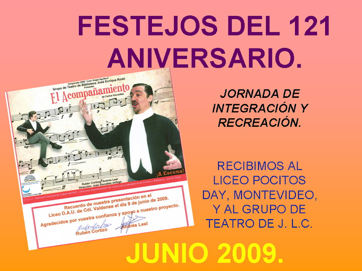 RECUERDO DEL 121 ANIVERSARIO LICEAL, JUNIO 2009