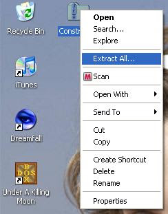 Extracting the zip file