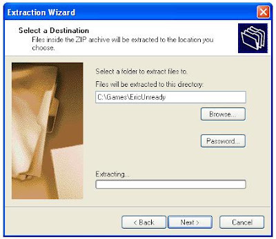 Zip extraction program