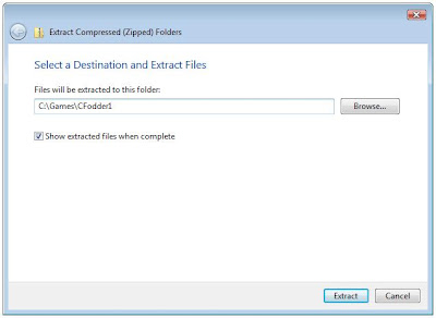 Zip extraction program