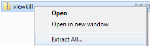Extracting the zip file