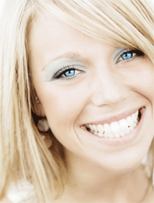 blonde girl smiling