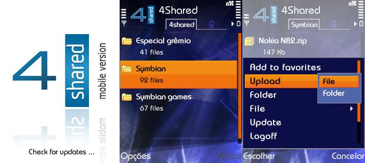 4shared mobile version allows: