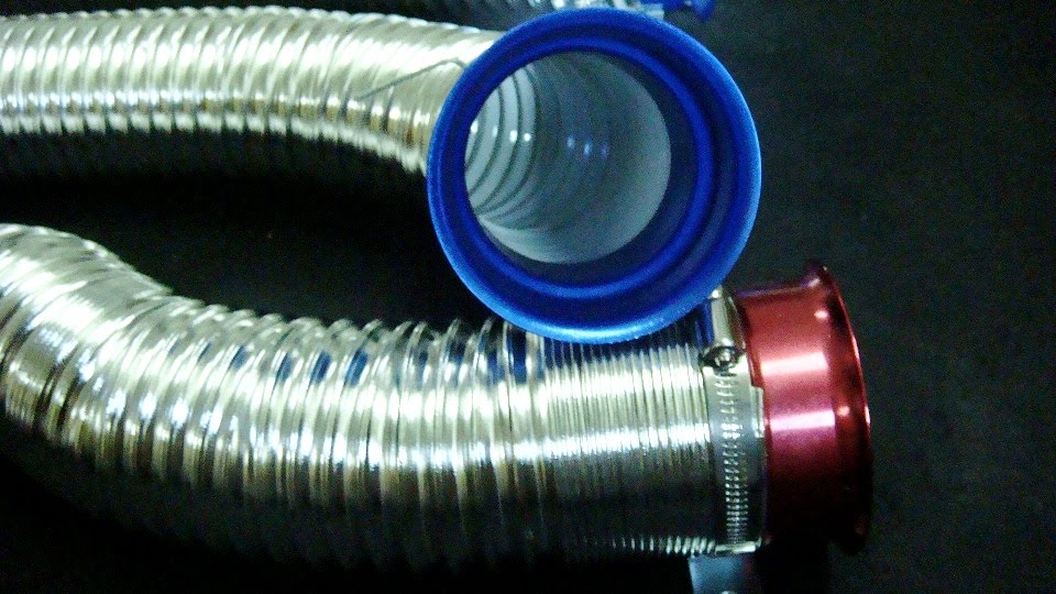 ECG Racing Cool air intake 2 funnel pipe plastic chrome