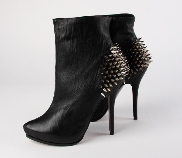 Leather Spiked Boots