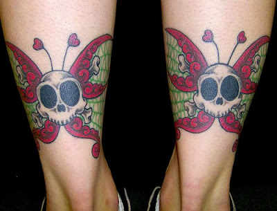 Butterfly skull tattoo designs