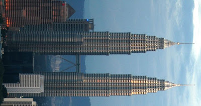 Petronas Twin Tower orientated horizontally