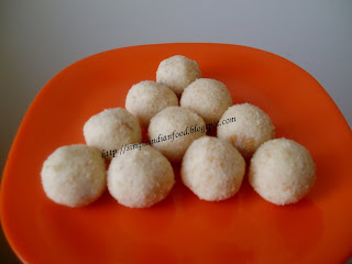 Coconut rava ladoo Online Recipe for Sweets
