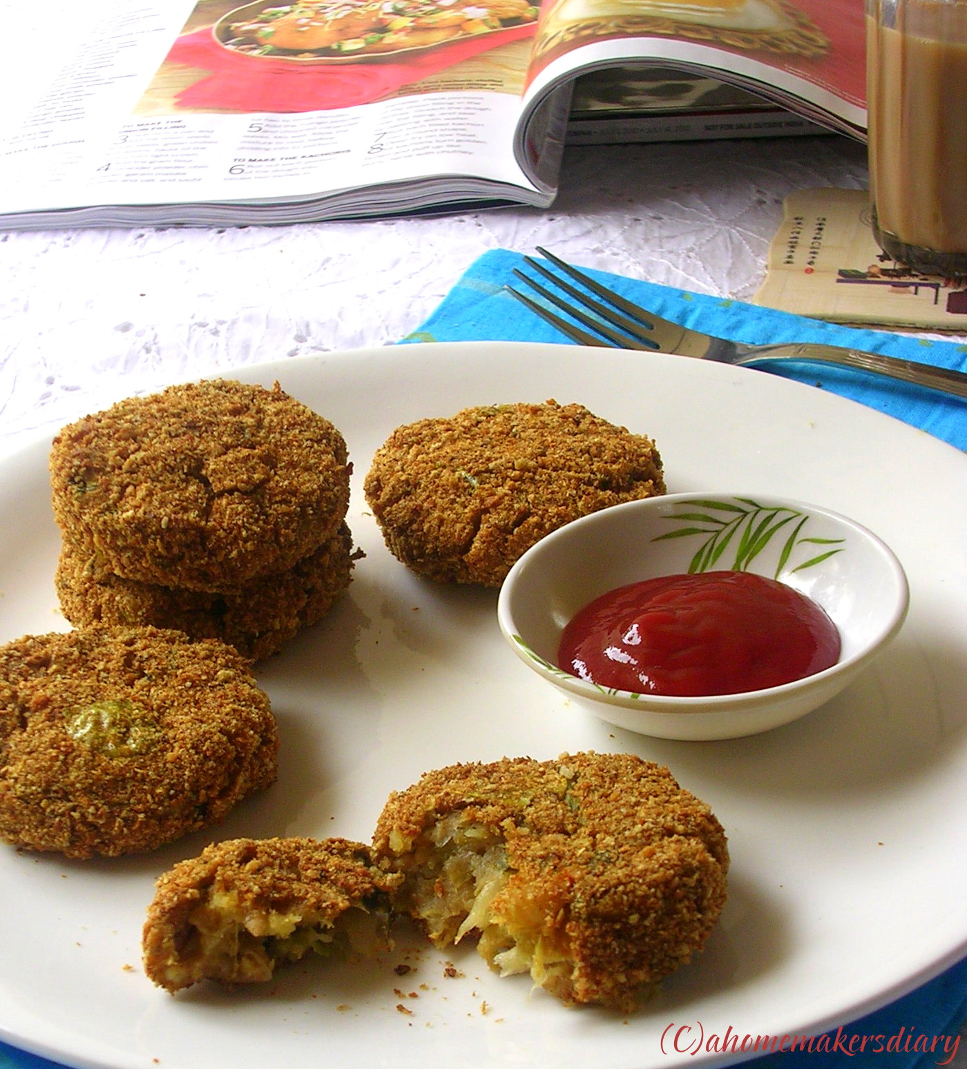 Baked Soy n Vegetable chop from Leftover A Homemaker's Diary