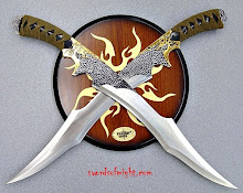 these are reads twin swords, one on each of his sides.