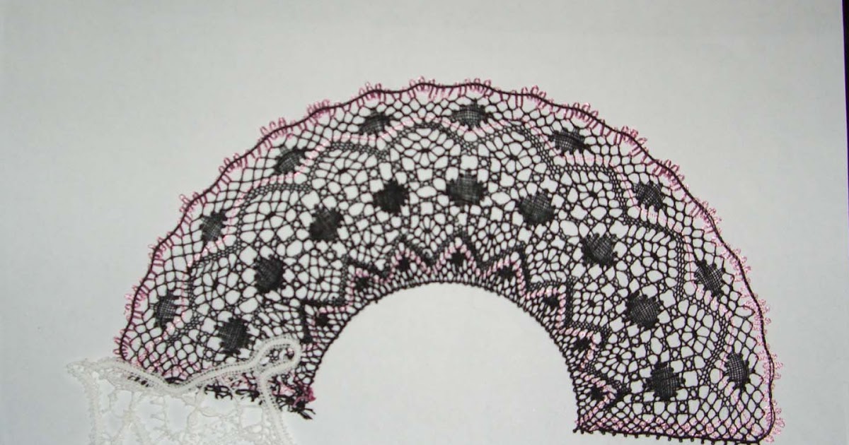 Art and Crafts by Joy Black bobbin lace fan